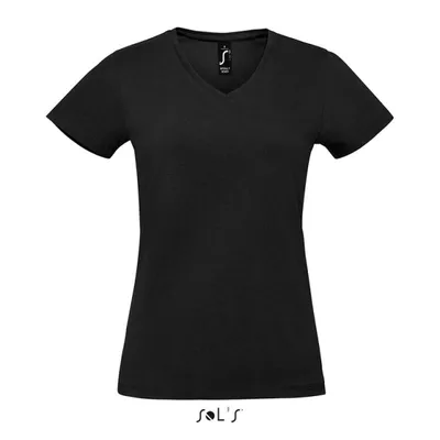 Tricou damă SOL'S Imperial V V-neck personalizat, negru
