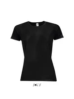 Tricou damă SOL'S Sporty Raglan Sleeved personalizat, negru