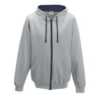 Bluză unisex Just Hoods Varsity Zoodie personalizată, gri