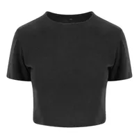 Tricou damă Just Ts Tri-blend Cropped T personalizat, negru