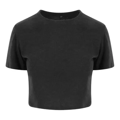 Tricou damă Just Ts Tri-blend Cropped T personalizat, negru