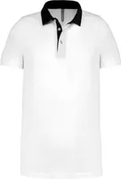 Tricou polo bărbați Kariban Two-tone Jersey personalizat, alb