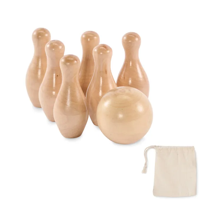 Mini set de bowling din lemn de personalizat
