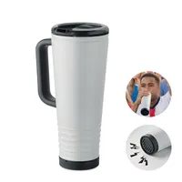 Pahar cu perete dublu de 700 ml personalizat, alb