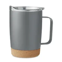Pahar cu perete dublu de 300ml personalizat, gri