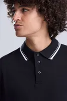 Tricou polo unisex Just Polos Tipped 100 personalizat, pe model