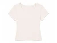 Tricou damă True Blanks Fitted Crop Top personalizat, natural