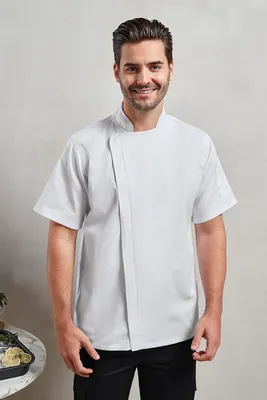 Jachetă unisex Premier Chef S Zip-close Short Sleeve personalizată