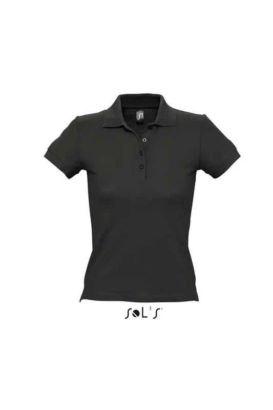 Tricou polo damă SOL'S People personalizat, negru