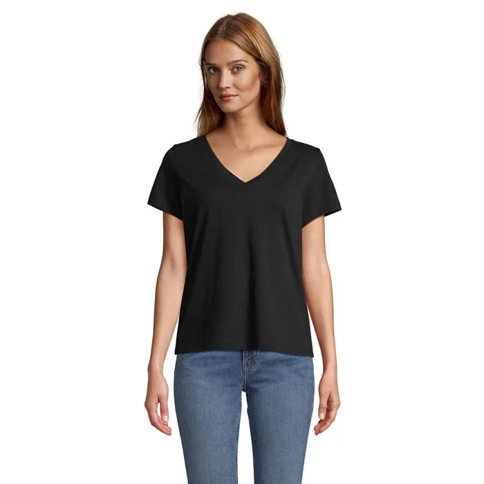 Tricou damă Sol's Regent V personalizat, deep black