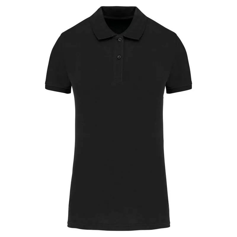 Tricou polo damă Kariban Organic 180 Piqué personalizat, negru