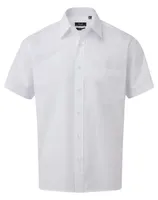 Cămașă bărbați Premier Short Sleeve Poplin personalizată, alb
