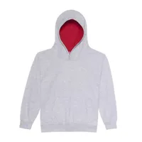 Hanorac copii Just Hoods Varsity personalizat, gri
