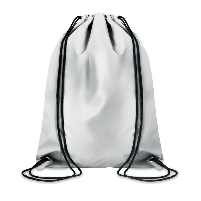 Sac cu cordon reflectorizant personalizat, argintiu