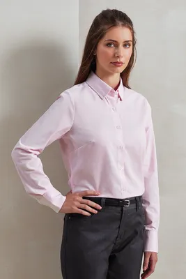 Cămașă damă Premier Cotton Rich Oxford Stripes personalizată