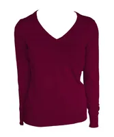Bluză damă Legend Classics V-neck Fine Gauge Cotton Pullover personalizată, roșu