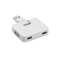 Hub USB 4 porturi + cablu 20 cm personalizat, alb