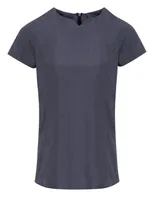Premier ‘viola Linen-look Cut Neck Beauty Tunic personalizat, pe model
