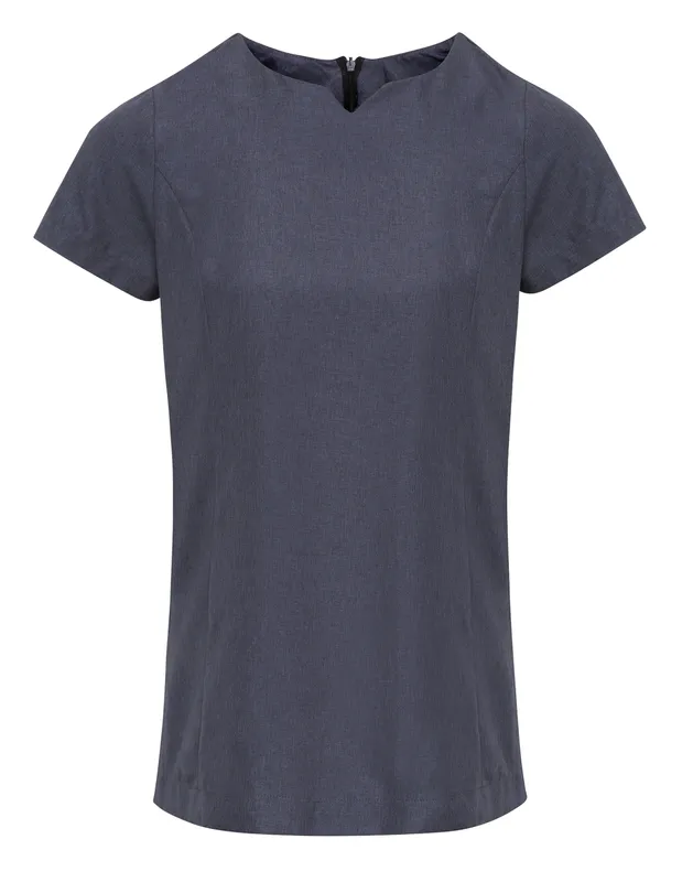 Premier ‘viola Linen-look Cut Neck Beauty Tunic personalizat, pe model