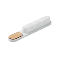 Organizator cabluri silicon personalizat, alb