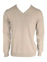 Bluză bărbați Legend Classics V-neck Fine Gauge Cotton Pullover personalizată, maro