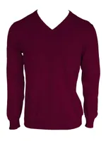 Bluză bărbați Legend Classics V-neck Fine Gauge Cotton Pullover personalizată, roșu