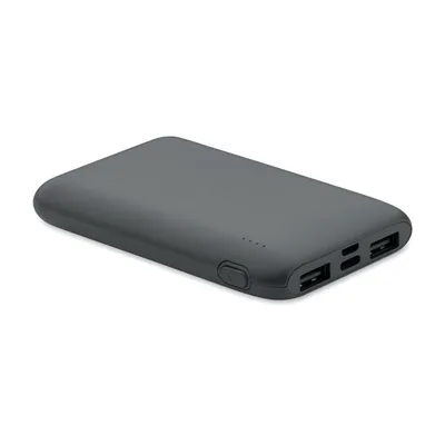 Power bank 5000 mAh personalizat, gri piatră