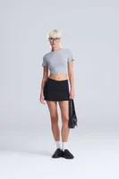 Tricou damă Just Ts Tri-blend Cropped T personalizat, pe model
