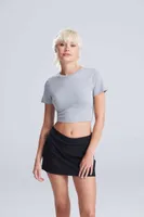 Tricou damă Just Ts Tri-blend Cropped T personalizat, pe model