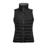 Vestă damă SOL'S Wave Lightweight Bodywarmer personalizată, negru