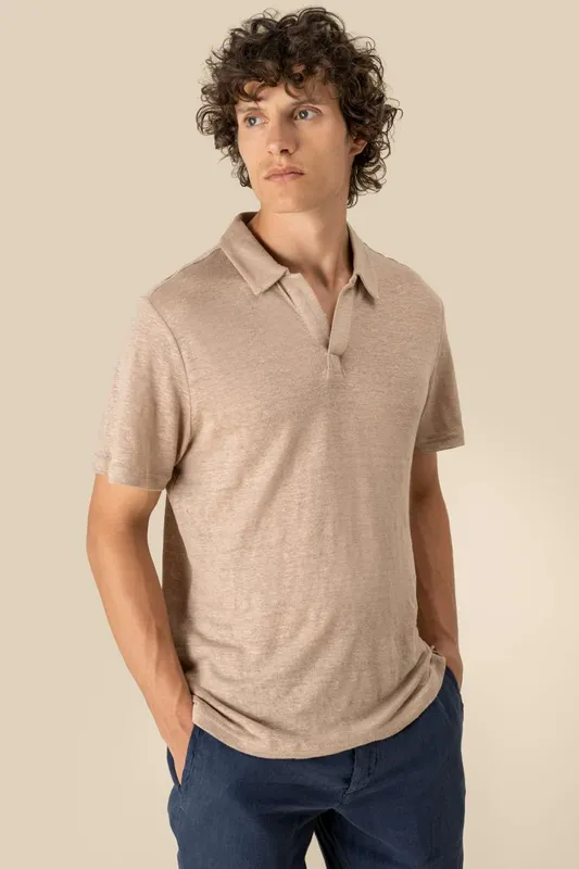 Tricou polo bărbați Spasso Linen personalizat, pe model
