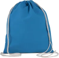 Geantă Kimood Organic Cotton Small Drawstring personalizată, albastru, în context