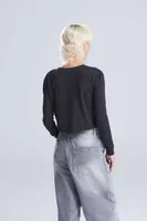 Tricou damă Just Ts L/s Cropped T personalizat, pe model