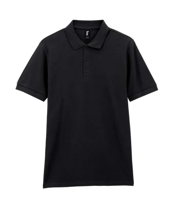 Tricou polo unisex Gildan Premium Cotton® Adult Double Piqué personalizat, negru