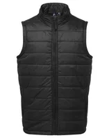 Vestă bărbați Premier Recyclight Padded Gilet personalizată, negru