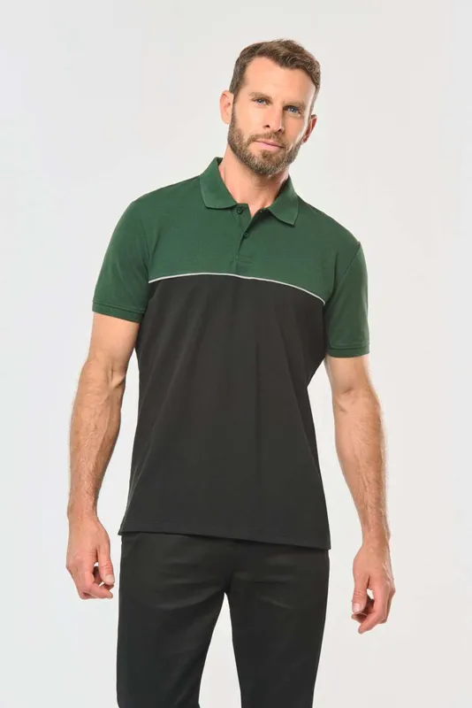 Tricou polo unisex Designed To Work Eco-friendly Two-tone Short Sleeve