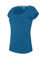Tricou damă Kariban Boat Neck Short-sleeved personalizat, albastru