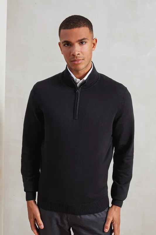 Bluză bărbați Premier Quarter-zip Knitted Sweater