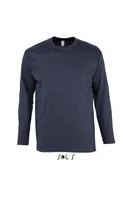 Tricou cu mânecă lungă bărbați SOL'S Monarch Round Collar personalizat, albastru