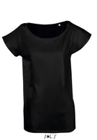 Tricou damă SOL'S Marylin Short Sleeve Long Kimono personalizat, negru