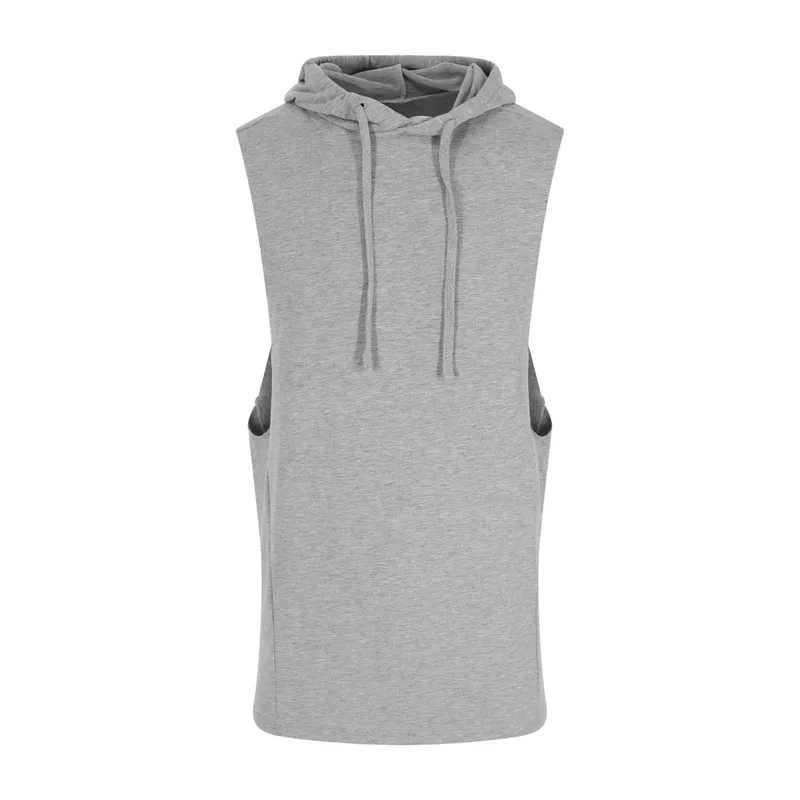 Hanorac bărbați Just Cool Urban Sleeveess Muscle personalizat, pe model