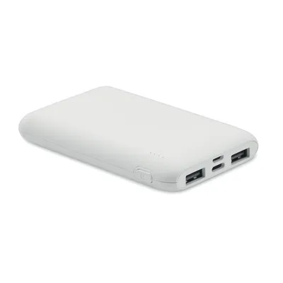 Power bank 5000 mAh personalizat, alb