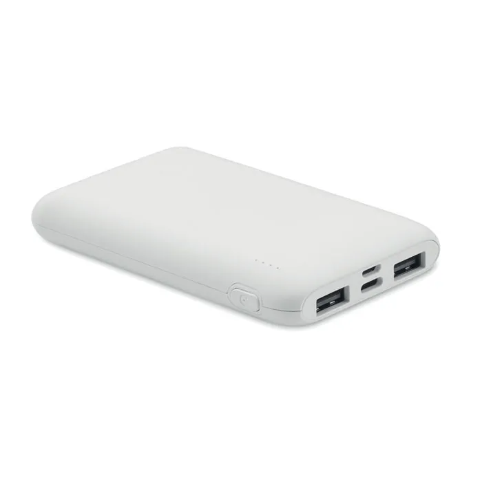 Power bank 5000 mAh personalizat, alb
