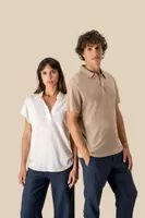 Tricou polo bărbați Spasso Linen personalizat, pe model