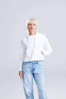 Hanorac damă Just Hoods Cropped personalizat, pe model