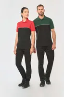 Tricou polo unisex Designed To Work Eco-friendly Two-tone Short Sleeve personalizat, pe model