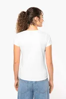 Tricou damă Kariban Short-sleeved V-neck personalizat, pe model