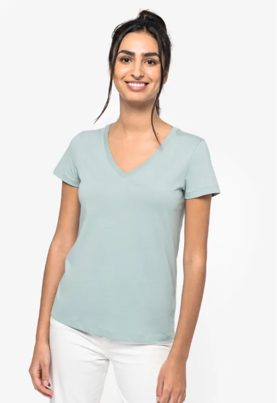 Tricou damă Native Spirit V-neck personalizat, negru