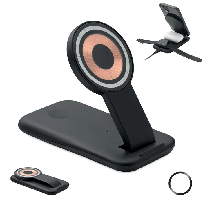 Încărcător wireless 3 în 1 15W personalizat