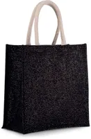Sacoșă Kimood Jute Canvas Tote Large personalizată, negru, în context